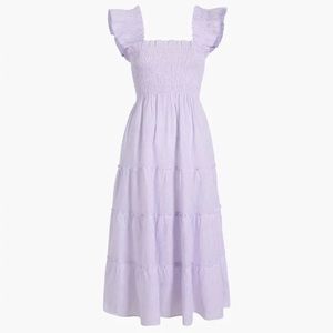 Hill House Ellie Linen Nap Dress Size S Lavender Lilac Stripe NWT